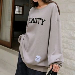 DAZY Letter Graphic Patched Drop Shoulder Sweatshirt (A little worn)
